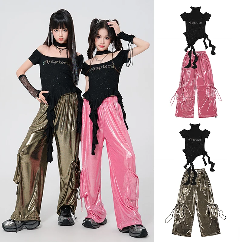 Jazz Dance Costume Girl Hip-Hop Performance Clothing Girl Party Concert Stage Clothes Kid Black Tops Bright Leather Pants XH2905
Jazz Dance Costume Girl Hip-Hop Performance Clothing Girl Party Concert Stage Clothes Kid Black Tops Bright Leather Pants XH2905