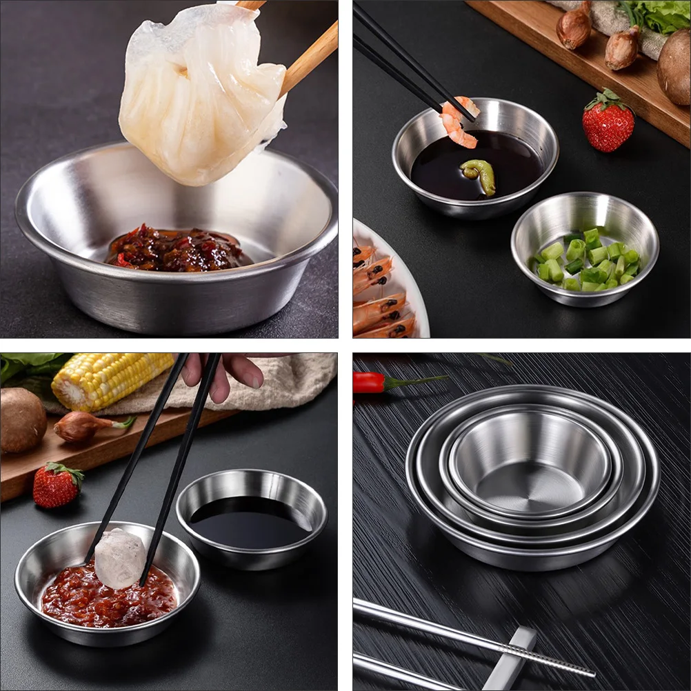 4pcs Stainless Steel Seasoning Dishes Sauce Bowls Flavor Plates Dipping Appetizer Snack Serving Deep Wide Mixing
4pcs Stainless Steel Seasoning Dishes Sauce Bowls Flavor Plates Dipping Appetizer Snack Serving Deep Wide Mixing