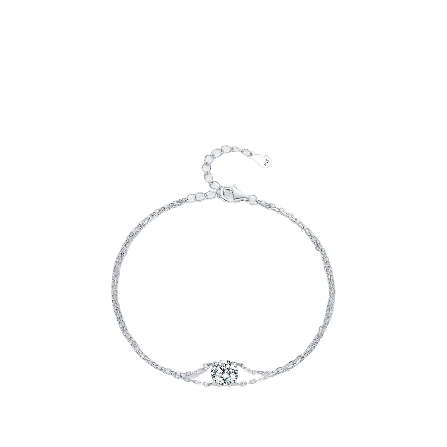 Dawn's Jewel 1 Carat Moissanite S925 Sterling Silver Casualwear Bracelet Popular Super Flash Single Diamond Double Layer Design
Dawn's Jewel 1 Carat Moissanite S925 Sterling Silver Casualwear Bracelet Popular Super Flash Single Diamond Double Layer Design