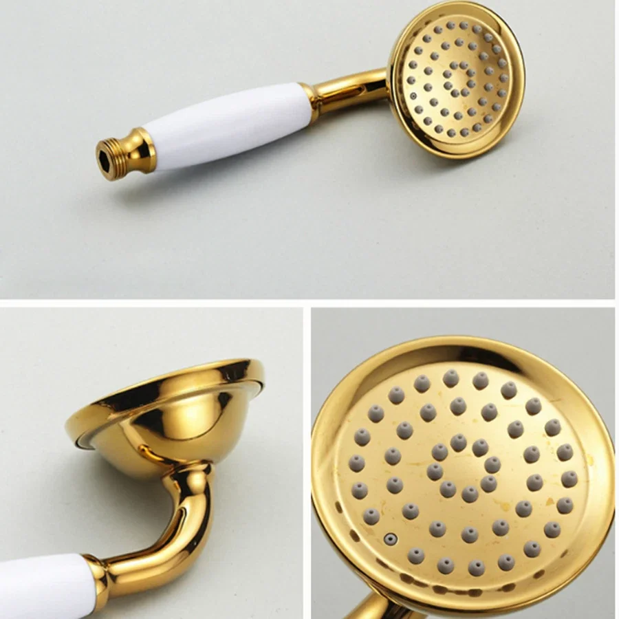 Gold Color Brass Classical Telephone Ceramics Hand Held Shower Head Bathroom replacement handhand shower Zhh049
Gold Color Brass Classical Telephone Ceramics Hand Held Shower Head Bathroom replacement handhand shower Zhh049