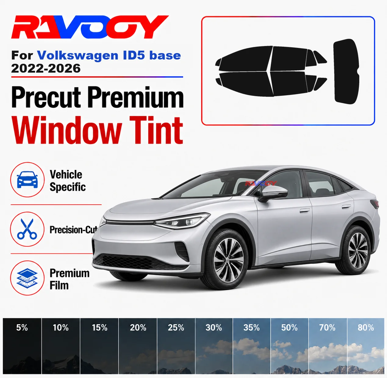 Premium Precut Window Tint Kit Front Rear Windows Rear Windshield For Volkswagen ID5 base 2022-2026 Car Solar Nano Ceramic Film
Premium Precut Window Tint Kit Front Rear Windows Rear Windshield For Volkswagen ID5 base 2022-2026 Car Solar Nano Ceramic Film