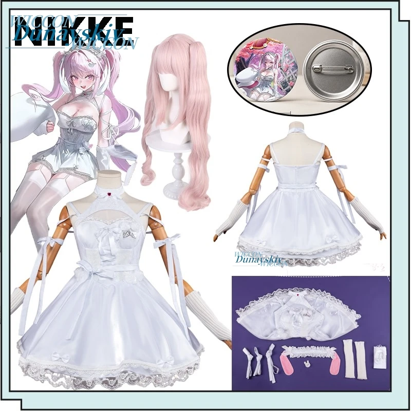 Alice Cosplay Costume Game Version Women's White Sexy Mini Dress Märchen Dream Alice Wig, Cos Outfit Round Button Badge
Alice Cosplay Costume Game Version Women's White Sexy Mini Dress Märchen Dream Alice Wig, Cos Outfit Round Button Badge