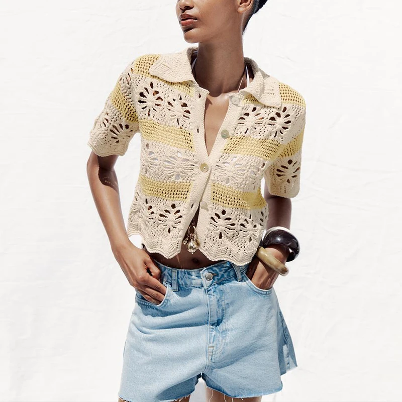 Z Women's Knitted Casual Faionable Me Top Summer 2025 Polyester Fiber ort Sve Collar Single Button Open Ca...
Z Women's Knitted Casual Faionable Me Top Summer 2025 Polyester Fiber ort Sve Collar Single Button Open Ca...
