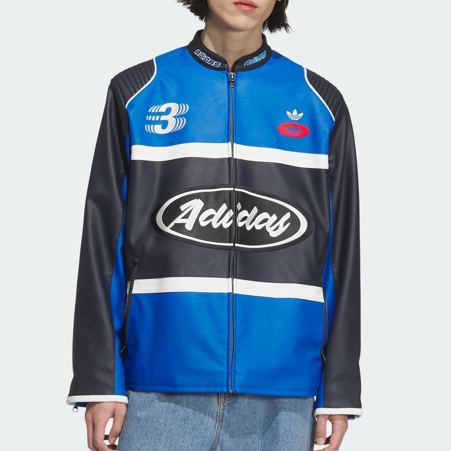 Adidas Official Genuine Three Stripes Men's Motorcycle Patchwork Baseball Jacket JM8032
Adidas Official Genuine Three Stripes Men's Motorcycle Patchwork Baseball Jacket JM8032