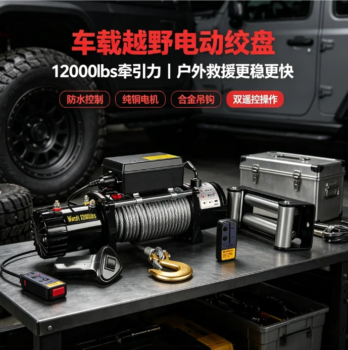 12V 24V Car Electric Winch, Recovery Tow Hoist with Steel Wire Rope
12V 24V Car Electric Winch, Recovery Tow Hoist with Steel Wire Rope