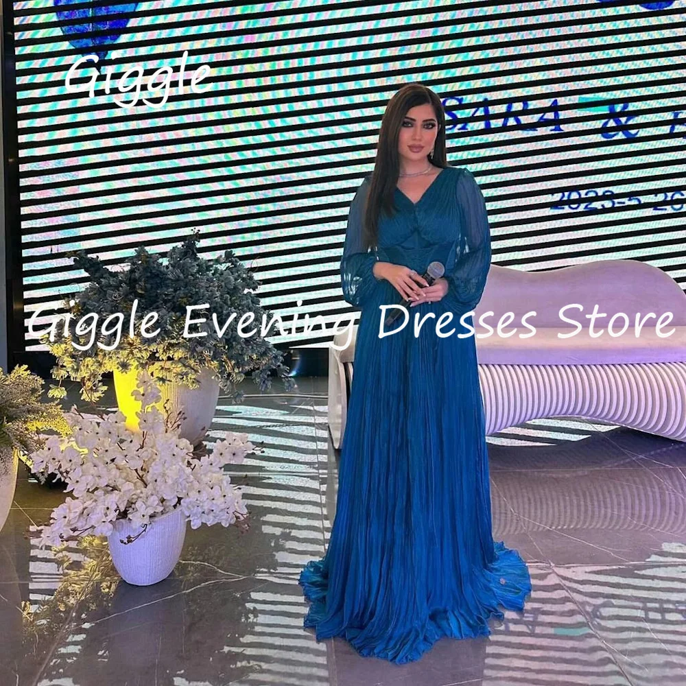 Giggle Chiffon A-line V-neck Ruffle Arab Formal Prom Gown Saudi Floor Length Evening Party Dresses for Women 2023
Giggle Chiffon A-line V-neck Ruffle Arab Formal Prom Gown Saudi Floor Length Evening Party Dresses for Women 2023