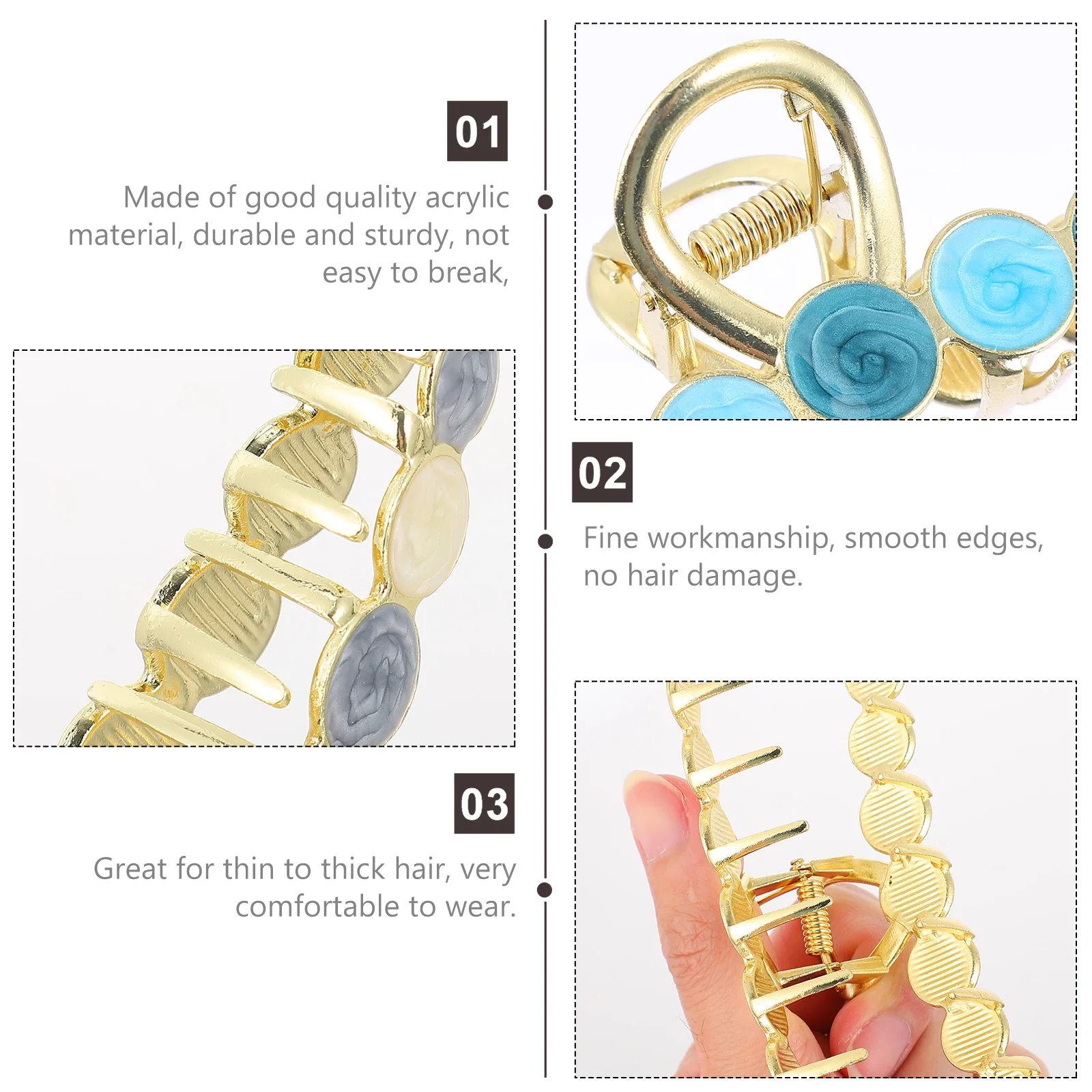 3 Pcs Hair Barrettes for Women Oil Painting Clip Clips Clamps Headgear Styling Zinc Alloy Claw
3 Pcs Hair Barrettes for Women Oil Painting Clip Clips Clamps Headgear Styling Zinc Alloy Claw
