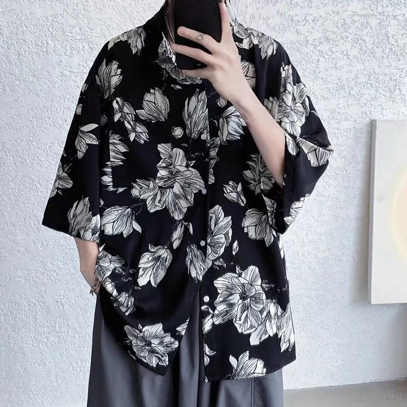 Men Summer Thin Short Sleeve Shirt Casual Loose Five Quarter Sleeve Solid Color Lapel Top Quick Dry Beachwear Streetwear
Men Summer Thin Short Sleeve Shirt Casual Loose Five Quarter Sleeve Solid Color Lapel Top Quick Dry Beachwear Streetwear