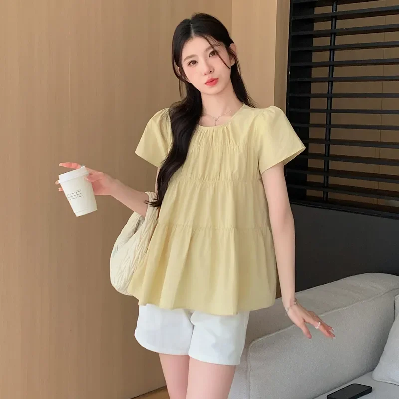 Women's Plus Size Yellow Puff Sleeve Tiered Blouse Loose Casual Babydoll Shirt for Summer
Women's Plus Size Yellow Puff Sleeve Tiered Blouse Loose Casual Babydoll Shirt for Summer