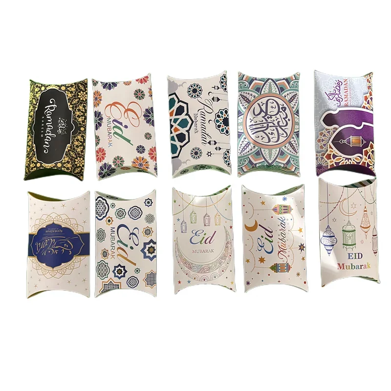 New EID Pillow Shape Candy Box Paper Gift Boxes Packaging for Eid Mubarak Party Favors Ramadan Decoration 2023
New EID Pillow Shape Candy Box Paper Gift Boxes Packaging for Eid Mubarak Party Favors Ramadan Decoration 2023