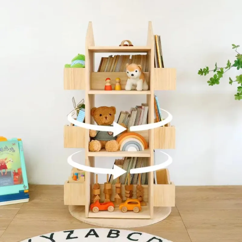 Wooden bookshelf Floor-to-ceiling bookcase Rotary 360 display book storage cabinet Modern children's bookcase
Wooden bookshelf Floor-to-ceiling bookcase Rotary 360 display book storage cabinet Modern children's bookcase