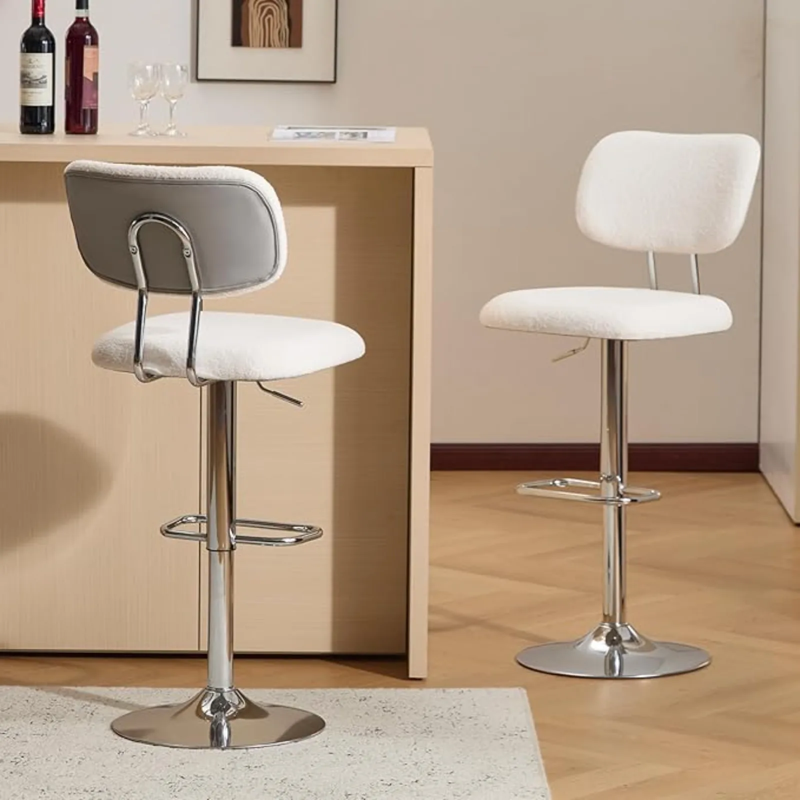 Adjustable Bar Stools Set o 2, ern Teddy Velvet Swivel Barstools with Curved Back, Stylish ArmlCounter Height Bar Stools Bar Cha
Adjustable Bar Stools Set o 2, ern Teddy Velvet Swivel Barstools with Curved Back, Stylish ArmlCounter Height Bar Stools Bar Cha