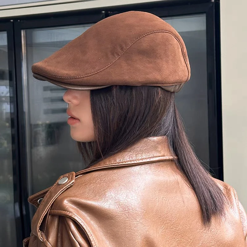 New 2025 Fashion European Style Genuine Leather Caps Beret Man Casual Sheepskin Suede Black/Brown Fitted Duckbill Hats Male
New 2025 Fashion European Style Genuine Leather Caps Beret Man Casual Sheepskin Suede Black/Brown Fitted Duckbill Hats Male