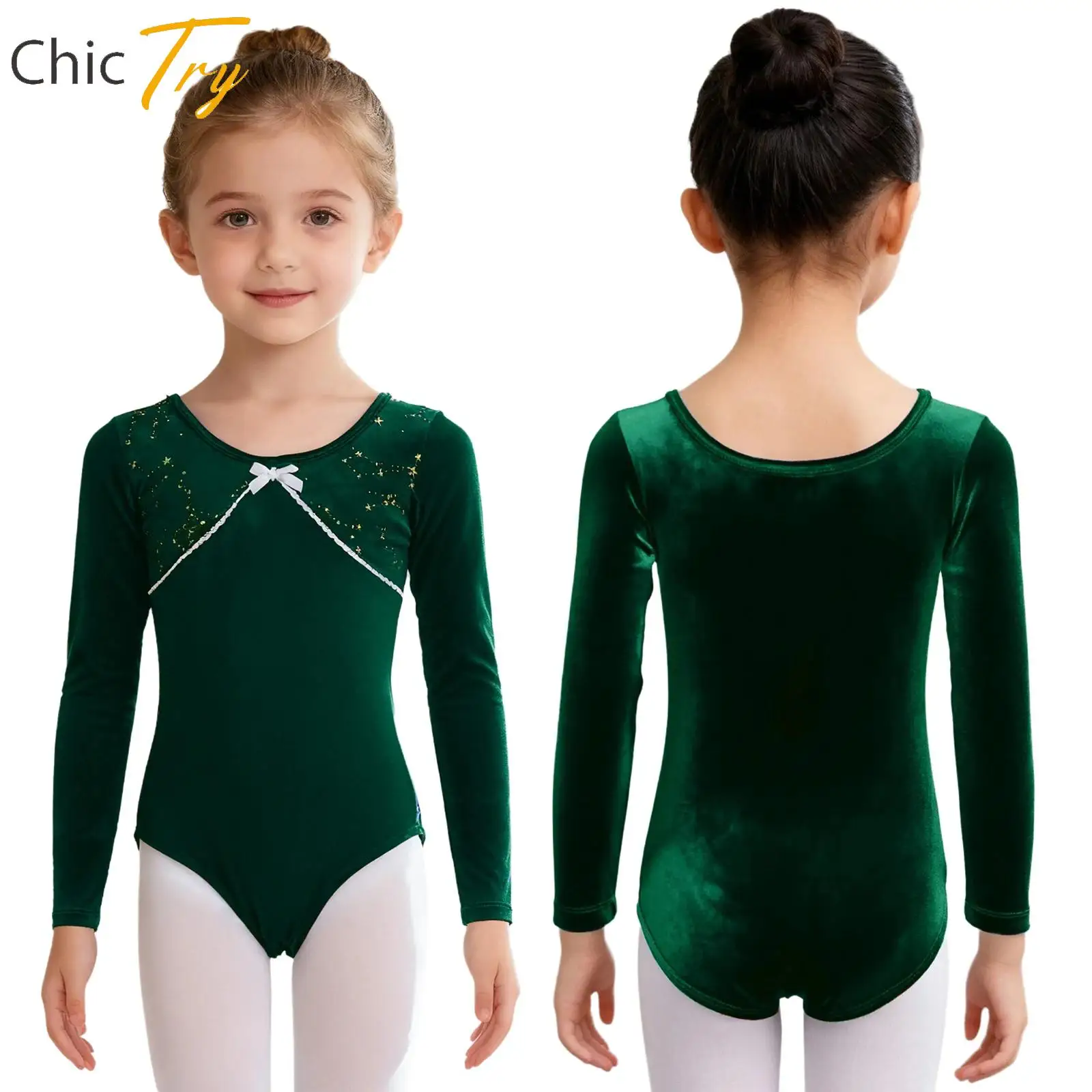 Kids Girls Athletic Gymnastics Figure Skating Ballet Dance Workout Costume Cute Child Long Sleeve Velvet Metallic Stars Leotard
Kids Girls Athletic Gymnastics Figure Skating Ballet Dance Workout Costume Cute Child Long Sleeve Velvet Metallic Stars Leotard