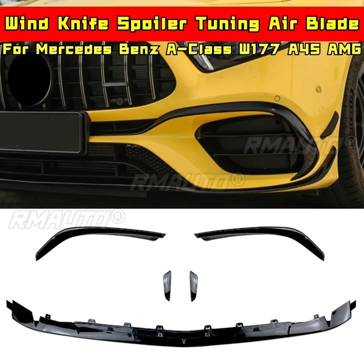 Для Mercedes Benz A-Class W177 A45 AMG Body Kit Ветровой нож Спойлер Тюнинг Воздушное лезвие Передний бампер Боковой разветвитель Автомобильные аксессуары 
Для Mercedes Benz A-Class W177 A45 AMG Body Kit Ветровой нож Спойлер Тюнинг Воздушное лезвие Передний бампер Боковой разветвитель Автомобильные аксессуары