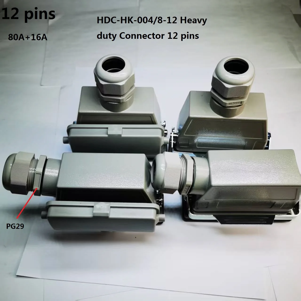 HDC-HK-004/8-12 Разъем для тяжелых условий эксплуатации, 12 контактов, авиационная водонепроницаемая розетка 80 А + 16 А/500 В PG29
HDC-HK-004/8-12 Разъем для тяжелых условий эксплуатации, 12 контактов, авиационная водонепроницаемая розетка 80 А + 16 А/500 В PG29