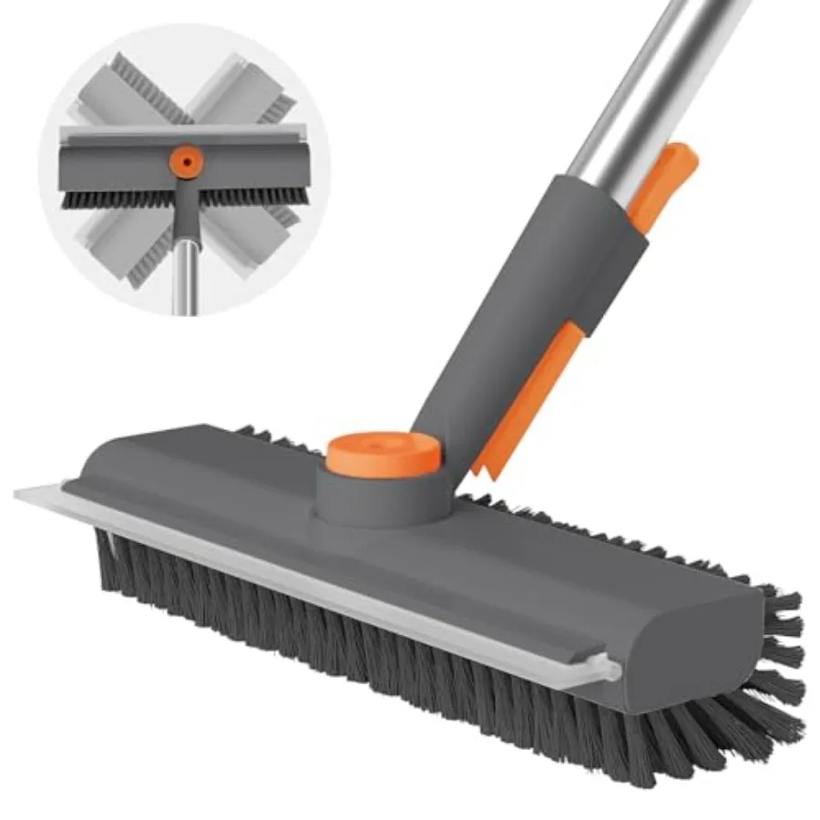 Floor Scrub Brush with Long Handle, 3 in 1 Scrape and Heavy-Duty Stiff Bristle Scrubber Brush for Cleaning Shower Bathroom, Pat
Floor Scrub Brush with Long Handle, 3 in 1 Scrape and Heavy-Duty Stiff Bristle Scrubber Brush for Cleaning Shower Bathroom, Pat