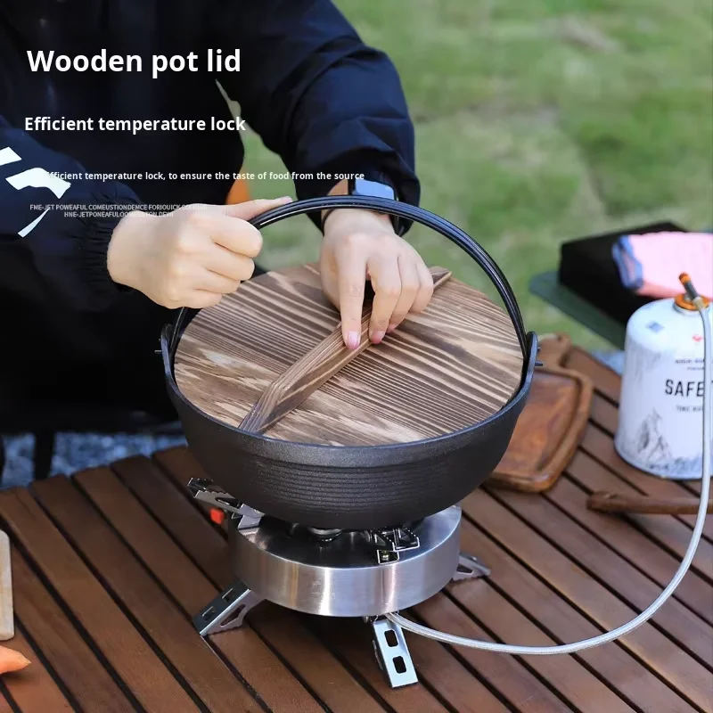 Чугунный круглый японский горшок Sukiyaki Hot Pot с деревянной крышкой
Чугунный круглый японский горшок Sukiyaki Hot Pot с деревянной крышкой