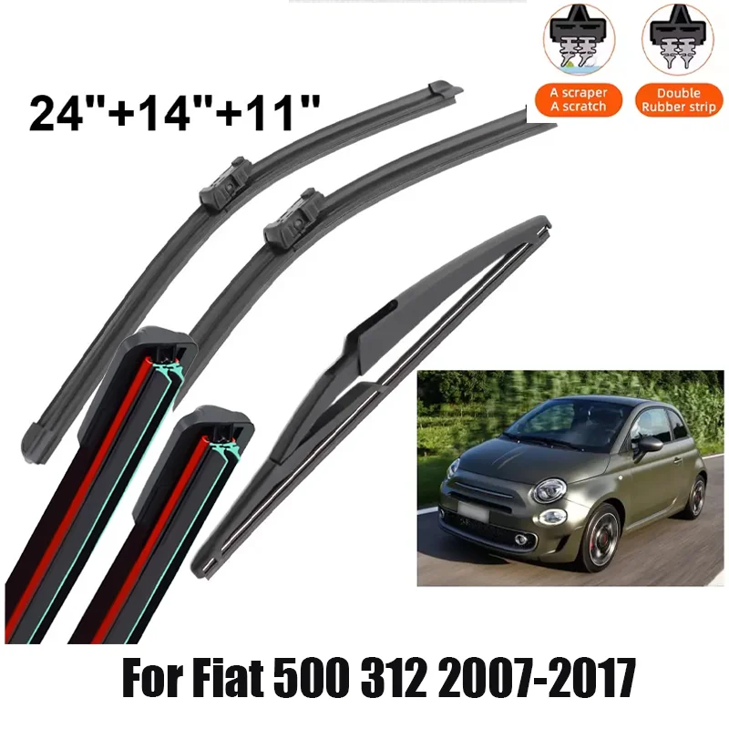 Car Wiper For Fiat 500 312 2007-2017 Front Rear Wiper Blades Brushes Auto Accessories Hight Quality 2013 2014 2015 2016
Car Wiper For Fiat 500 312 2007-2017 Front Rear Wiper Blades Brushes Auto Accessories Hight Quality 2013 2014 2015 2016