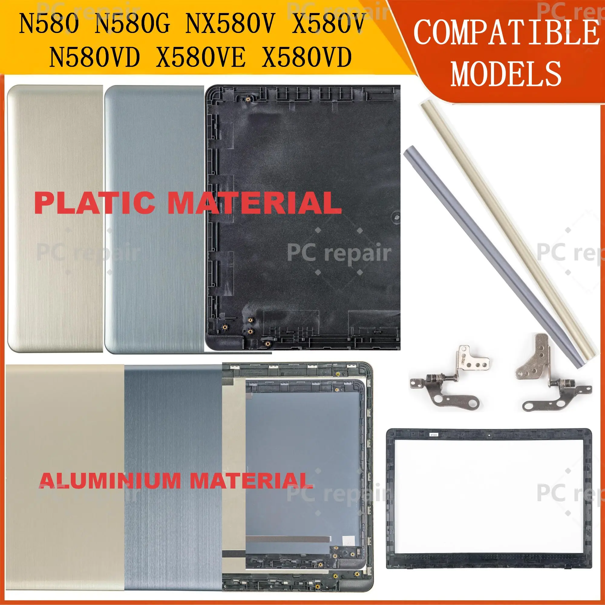 Repair Cover For N580 N580G NX580V X580V N580VD X580VE X580VD N580VE M580V Top Lid Frame hinges laptop replacement plastic/metal
Repair Cover For N580 N580G NX580V X580V N580VD X580VE X580VD N580VE M580V Top Lid Frame hinges laptop replacement plastic/metal