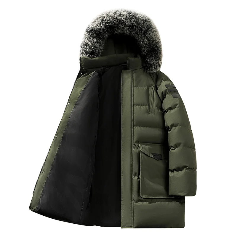 Men's Winter Mid-length Down Cotton-padded Jacket with Bread Warmth Hooded Loose Fur Collar Overcoat Loose and Casual Men's Coat
Men's Winter Mid-length Down Cotton-padded Jacket with Bread Warmth Hooded Loose Fur Collar Overcoat Loose and Casual Men's Coat