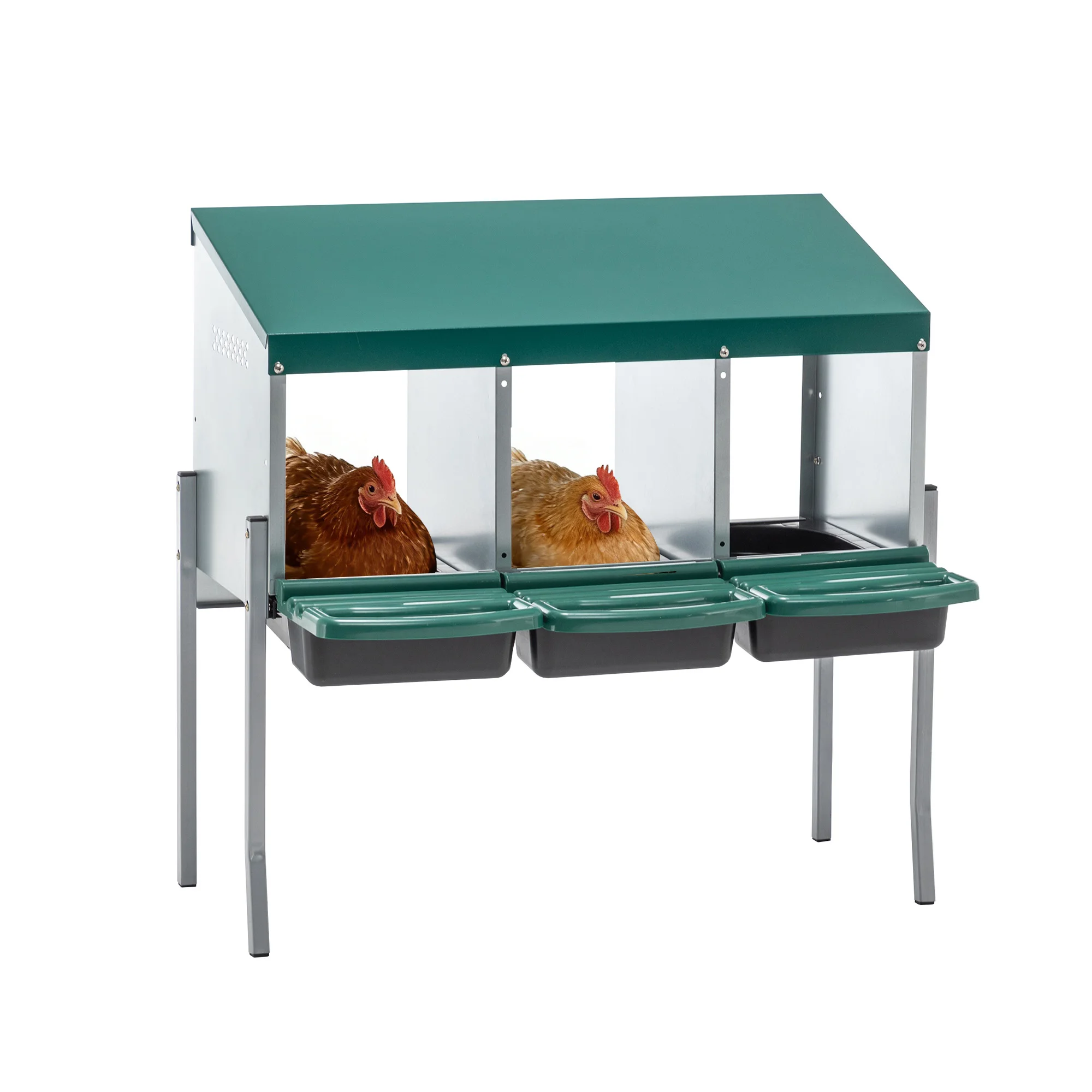 3/4 Compartments Chicken Nesting Box with Legs & Egg Protection Cover Green Hen Laying Nest
3/4 Compartments Chicken Nesting Box with Legs & Egg Protection Cover Green Hen Laying Nest