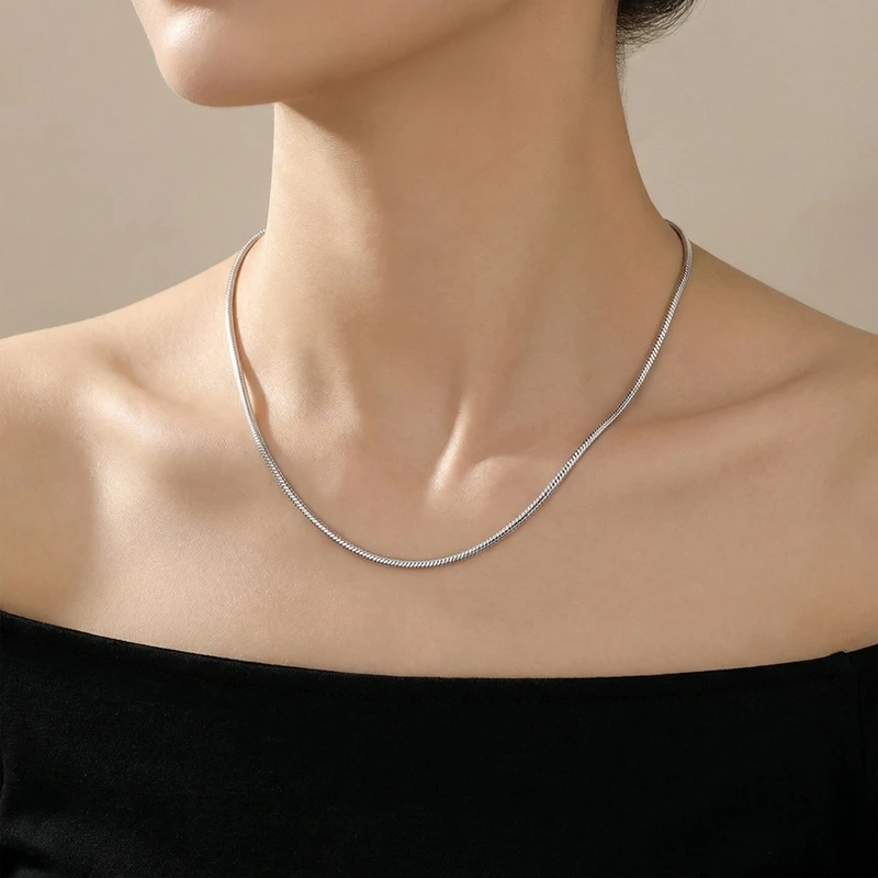 2026 New Women Necklace 925 Sterling Silver 1.6 Round Snake Bone Basic Necklace For Engagement Anniversary Jewelry Gifts
2026 New Women Necklace 925 Sterling Silver 1.6 Round Snake Bone Basic Necklace For Engagement Anniversary Jewelry Gifts
