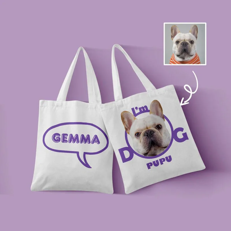 Personalized Pet Portrait Tote Bag with Photo Custom Dog Cat Face Canvas Bag Cute Dog Mom Gift for Cat Lovers Pet Owner Handbag 
Personalized Pet Portrait Tote Bag with Photo Custom Dog Cat Face Canvas Bag Cute Dog Mom Gift for Cat Lovers Pet Owner Handbag