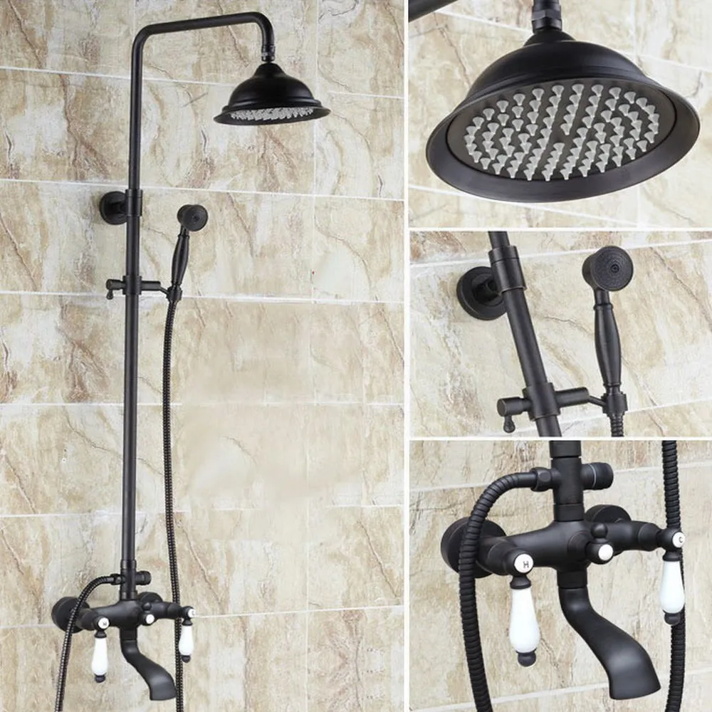 Black Oil Rubbed Brass Bathroom Rain Shower Faucet Set Tub Mixer Tap Wall Mounted ahg143
Black Oil Rubbed Brass Bathroom Rain Shower Faucet Set Tub Mixer Tap Wall Mounted ahg143