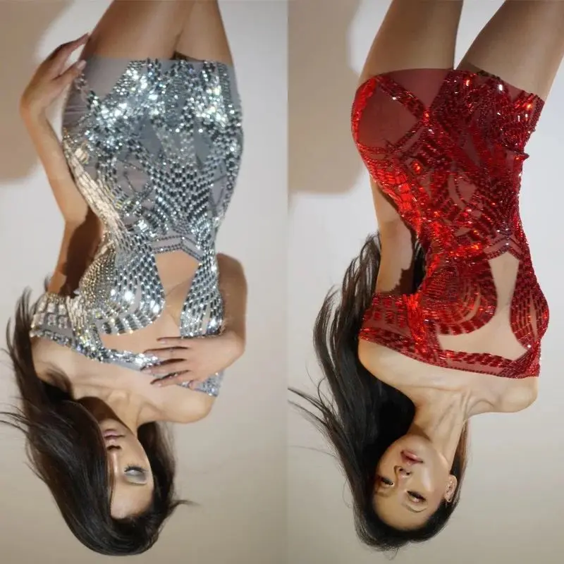 Pole Dance Outfit Drag Queen Costume Red Silver Rhinestones Party Dress Sexy Women Singer Dj Ds Stage Evening Dresses
Pole Dance Outfit Drag Queen Costume Red Silver Rhinestones Party Dress Sexy Women Singer Dj Ds Stage Evening Dresses