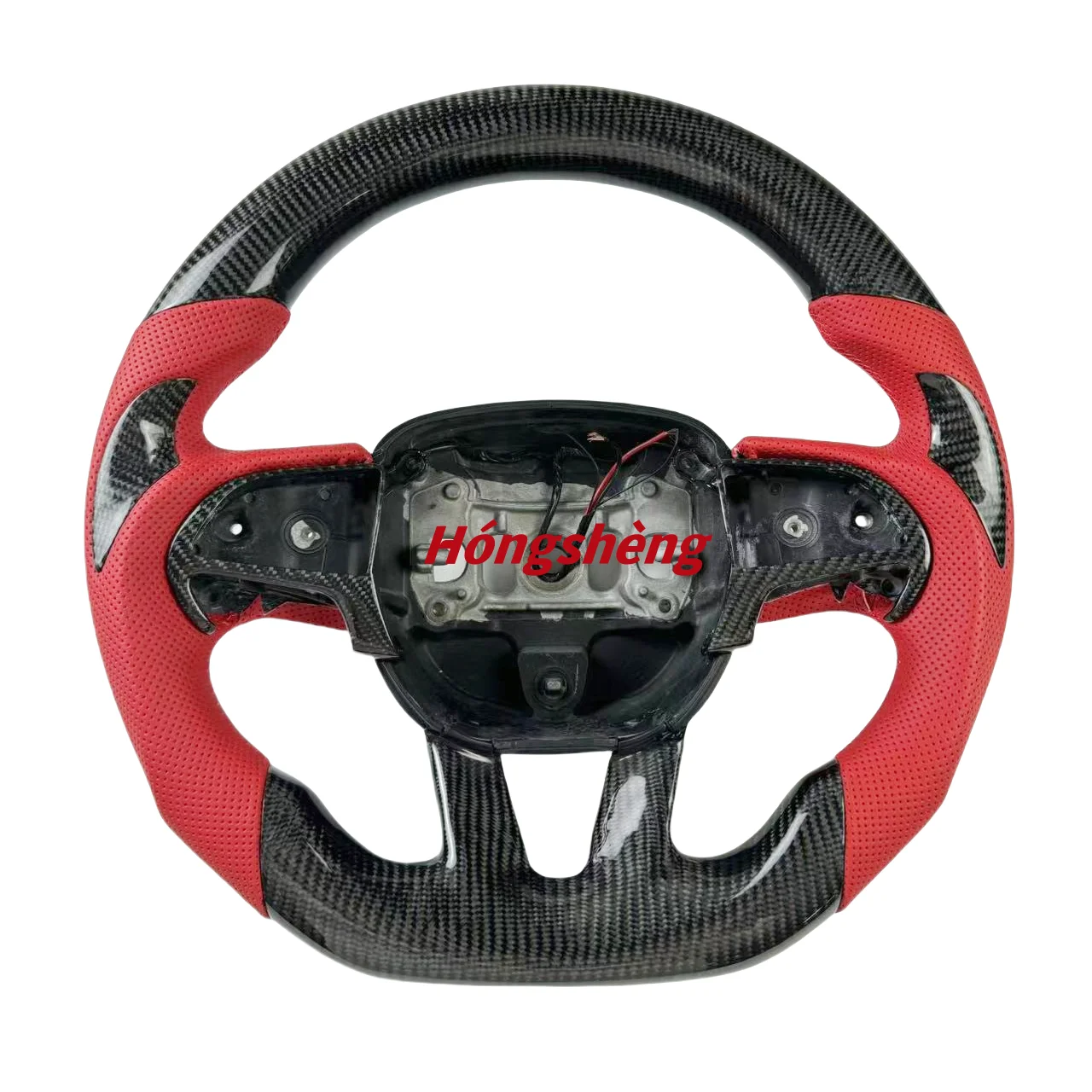 For Dodge Challenger SRT Hellcat 2014-2020 Custom Sports Designed Carbon Fiber Steering Wheel with Red Perforated Leather
For Dodge Challenger SRT Hellcat 2014-2020 Custom Sports Designed Carbon Fiber Steering Wheel with Red Perforated Leather