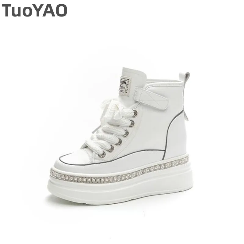 Women's High Top Sneakers Casual Leather Lace up Boots 8CM Sneakers For Woman Spring Autumn Shoes High Heels Sneaker Shoes
Women's High Top Sneakers Casual Leather Lace up Boots 8CM Sneakers For Woman Spring Autumn Shoes High Heels Sneaker Shoes