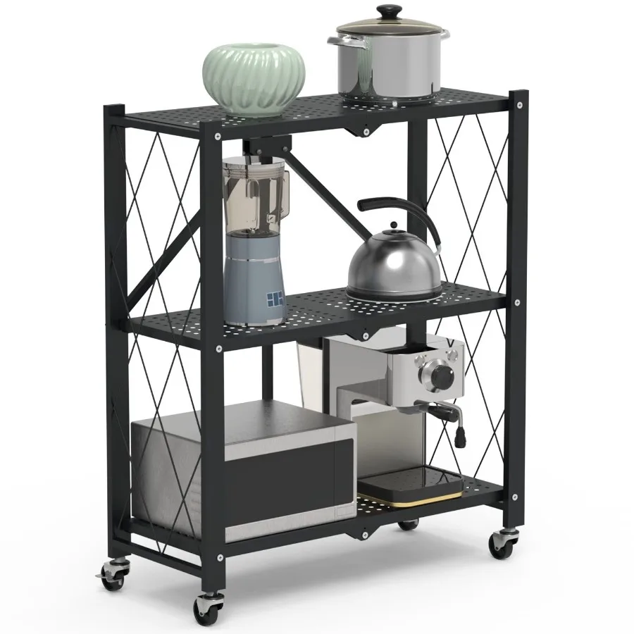 3Tier Foldable Storage Shelf With Lockable Wheels No Assembly Rolling Utility Shelf Heavy Duty Collapsible Organizer Rack For K
3Tier Foldable Storage Shelf With Lockable Wheels No Assembly Rolling Utility Shelf Heavy Duty Collapsible Organizer Rack For K