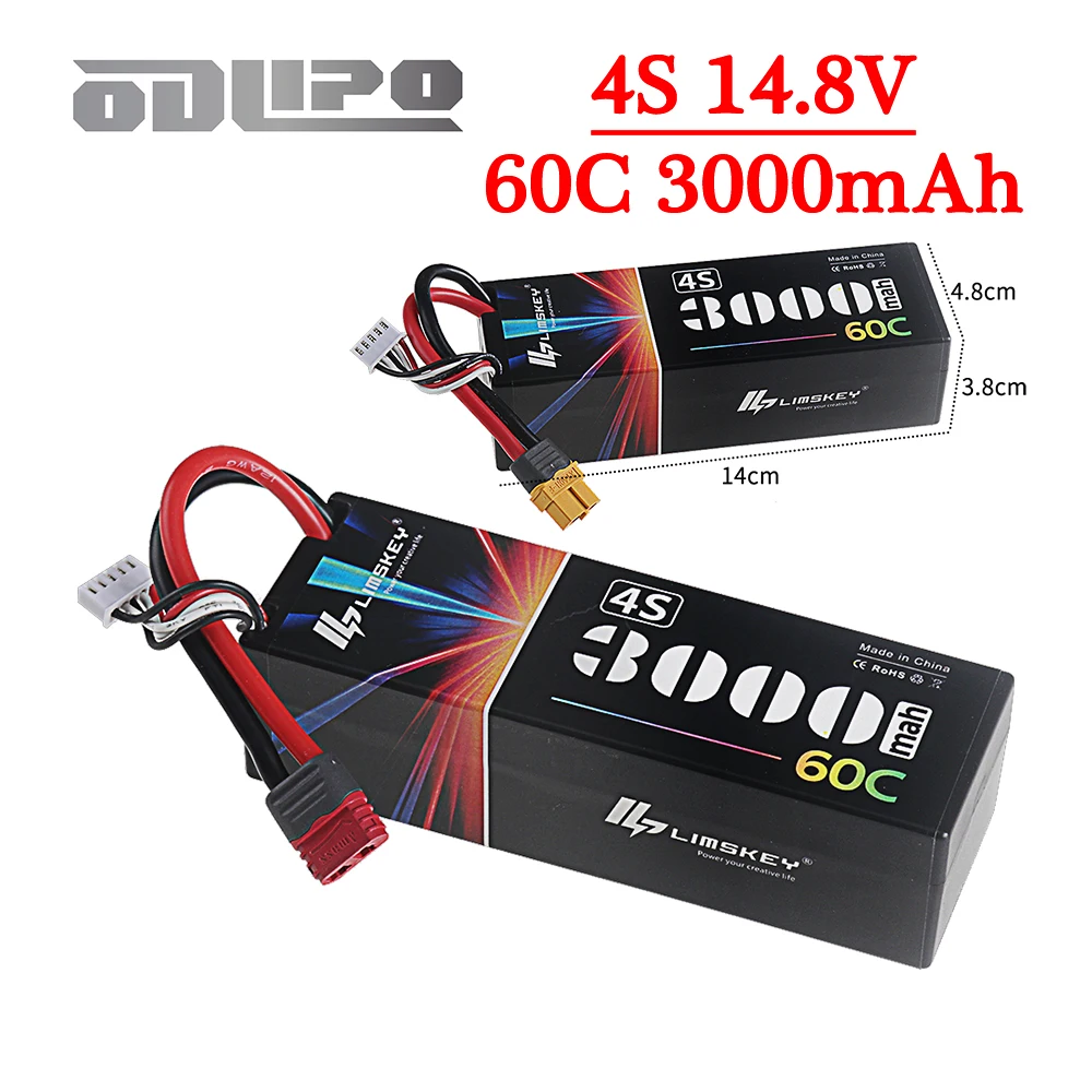 Lipo 4S 14.8V Battery 3000mAh 60C Racing Series Hard Case With T Deans Plug For RC Car Boat Buggy Car Truck Vehicle Toys Parts
Lipo 4S 14.8V Battery 3000mAh 60C Racing Series Hard Case With T Deans Plug For RC Car Boat Buggy Car Truck Vehicle Toys Parts