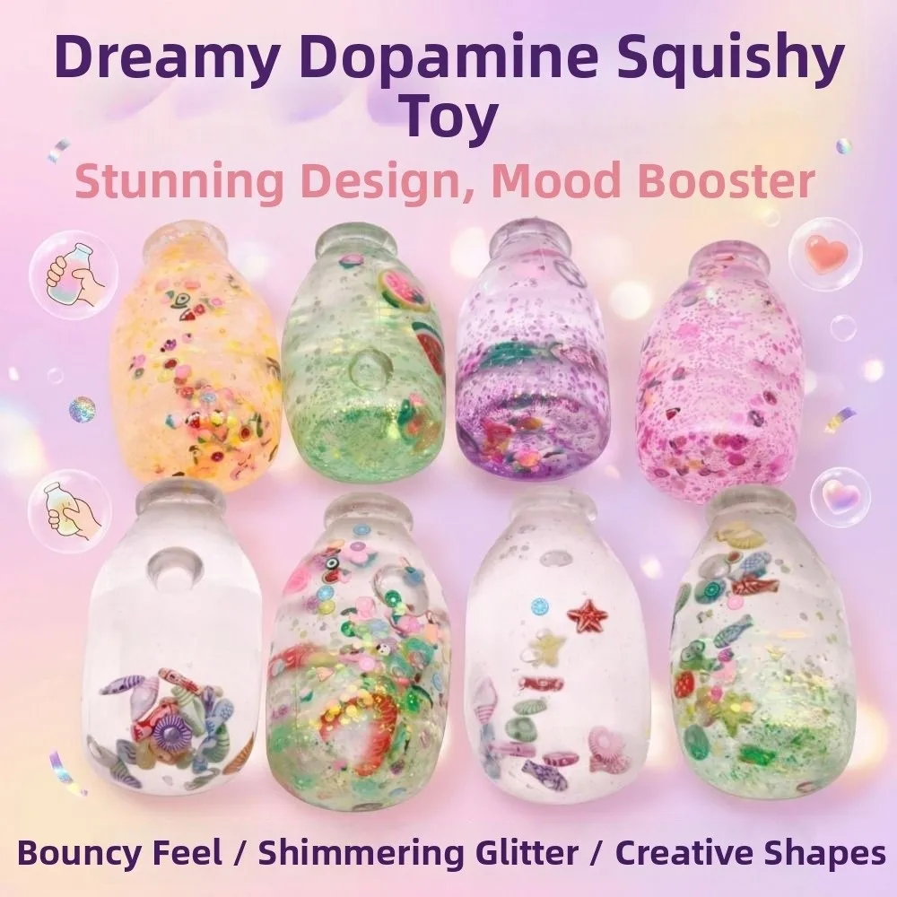 Creative Drifting Bottle Squishy Toy Super Soft Sequins Water Bottle Squeeze Toy Comfortable Funny Sensory Stress Ball
Creative Drifting Bottle Squishy Toy Super Soft Sequins Water Bottle Squeeze Toy Comfortable Funny Sensory Stress Ball