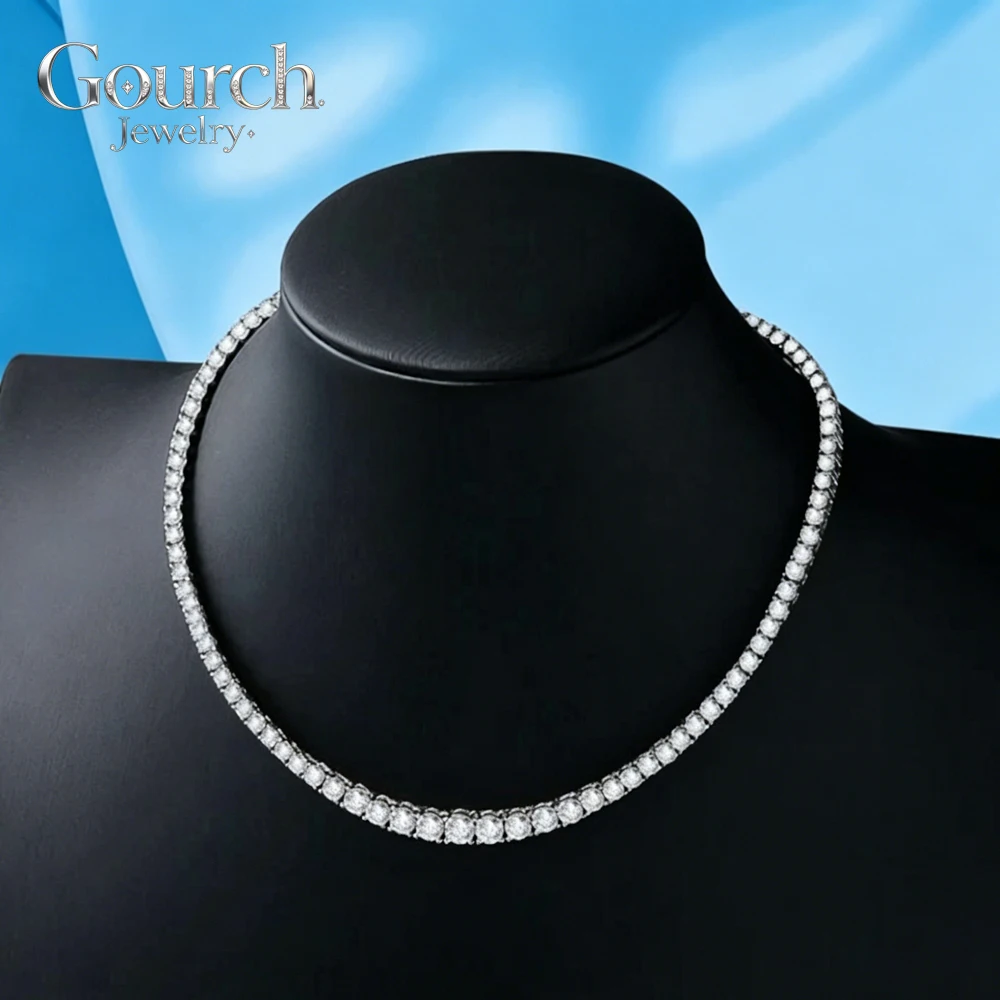 Gourch Full D Color Real Moissanite Gradient Tennis Necklace for Women 925 Sterling Silver Chain 14K White Gold Plated Hip Hop
Gourch Full D Color Real Moissanite Gradient Tennis Necklace for Women 925 Sterling Silver Chain 14K White Gold Plated Hip Hop