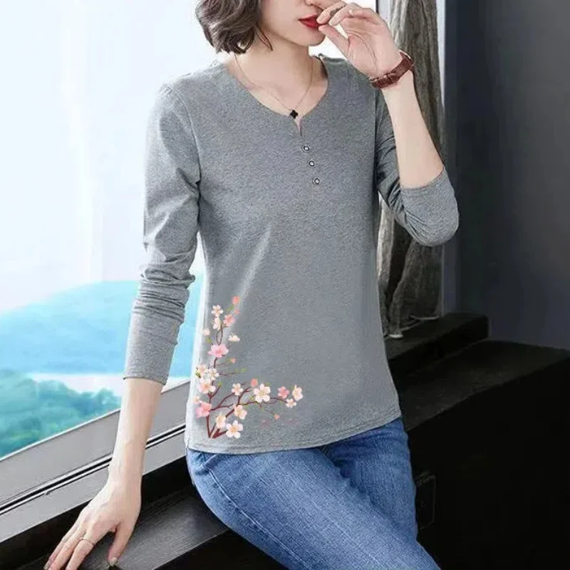 Women's Clothing Spring Autumn Plant&Flowers Printing Pullover Geometric Round Neck Long Sleeve T-shirt Flattering Korean Tops
Women's Clothing Spring Autumn Plant&Flowers Printing Pullover Geometric Round Neck Long Sleeve T-shirt Flattering Korean Tops