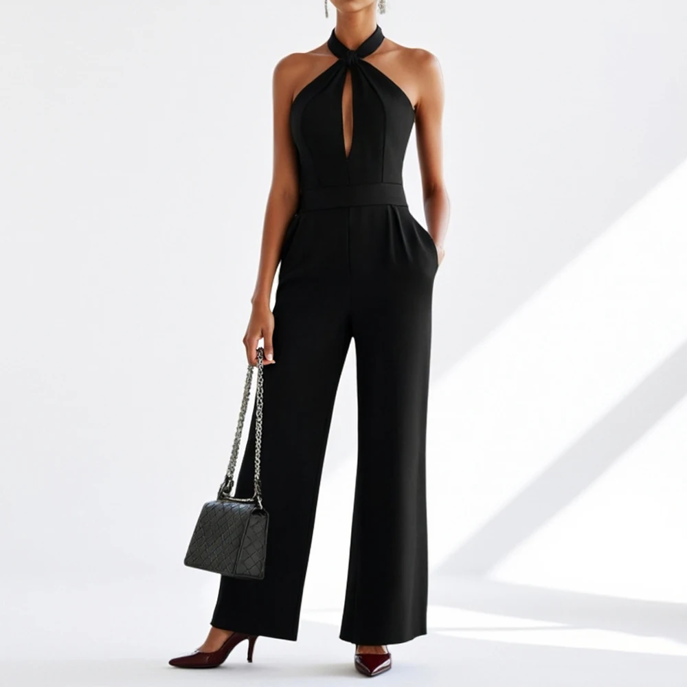 Mia Muse Jumpsuits Spring Summer Sexy Plain Sleeveless Halter Neck Cut-Out Pockets Ankle Wide Leg Workwear Jumpsuits For Women
Mia Muse Jumpsuits Spring Summer Sexy Plain Sleeveless Halter Neck Cut-Out Pockets Ankle Wide Leg Workwear Jumpsuits For Women