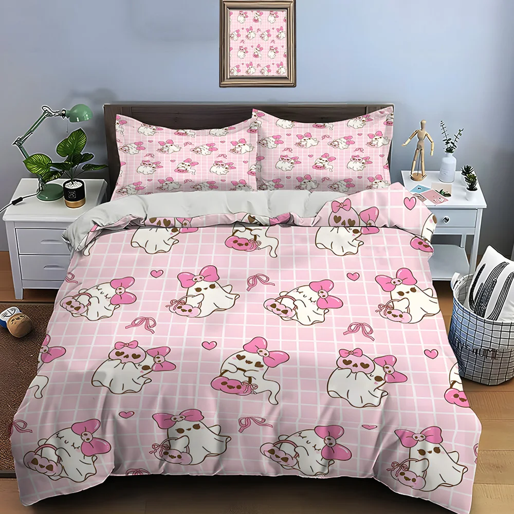 Pink Bow Ghost Cartoon Pattern Duvet Cover Set Digital Print Colorful Polyester Bedding with Zipper Closur for kids gifts
Pink Bow Ghost Cartoon Pattern Duvet Cover Set Digital Print Colorful Polyester Bedding with Zipper Closur for kids gifts