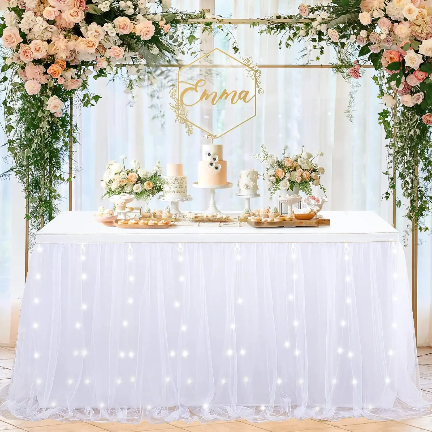 4Pcs-6ft White Tulle Table Skirt with Led Lights for Wedding Birthday Party White Ruffle Tutu Table Cloth for Rectangle Tables o
4Pcs-6ft White Tulle Table Skirt with Led Lights for Wedding Birthday Party White Ruffle Tutu Table Cloth for Rectangle Tables o