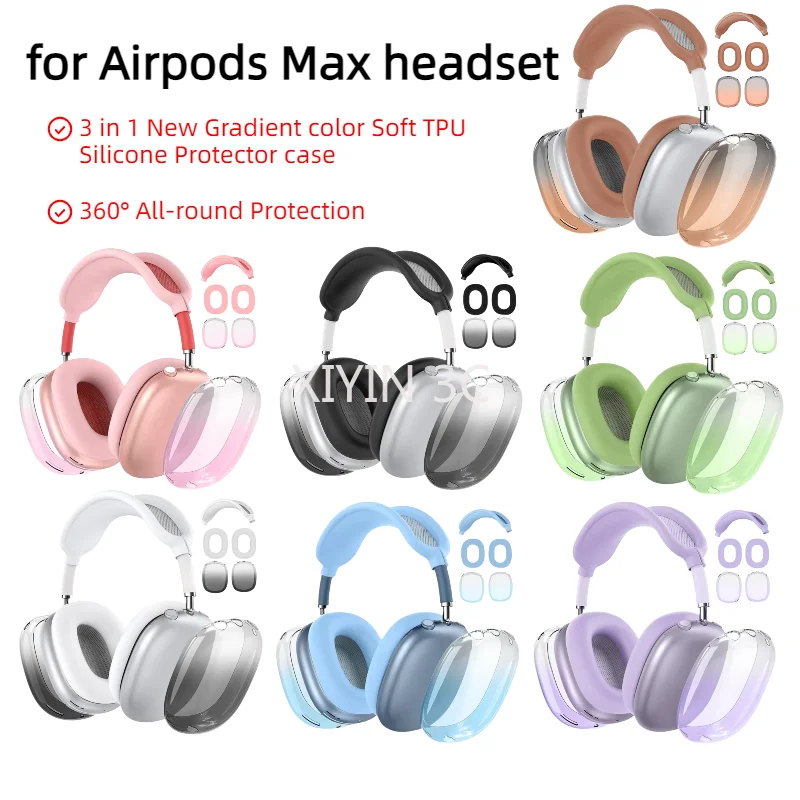 3 in 1 New gradient color Soft TPU Silicone Protector case for Airpods Max Headphones Cover Accessories All-round Protection
3 in 1 New gradient color Soft TPU Silicone Protector case for Airpods Max Headphones Cover Accessories All-round Protection