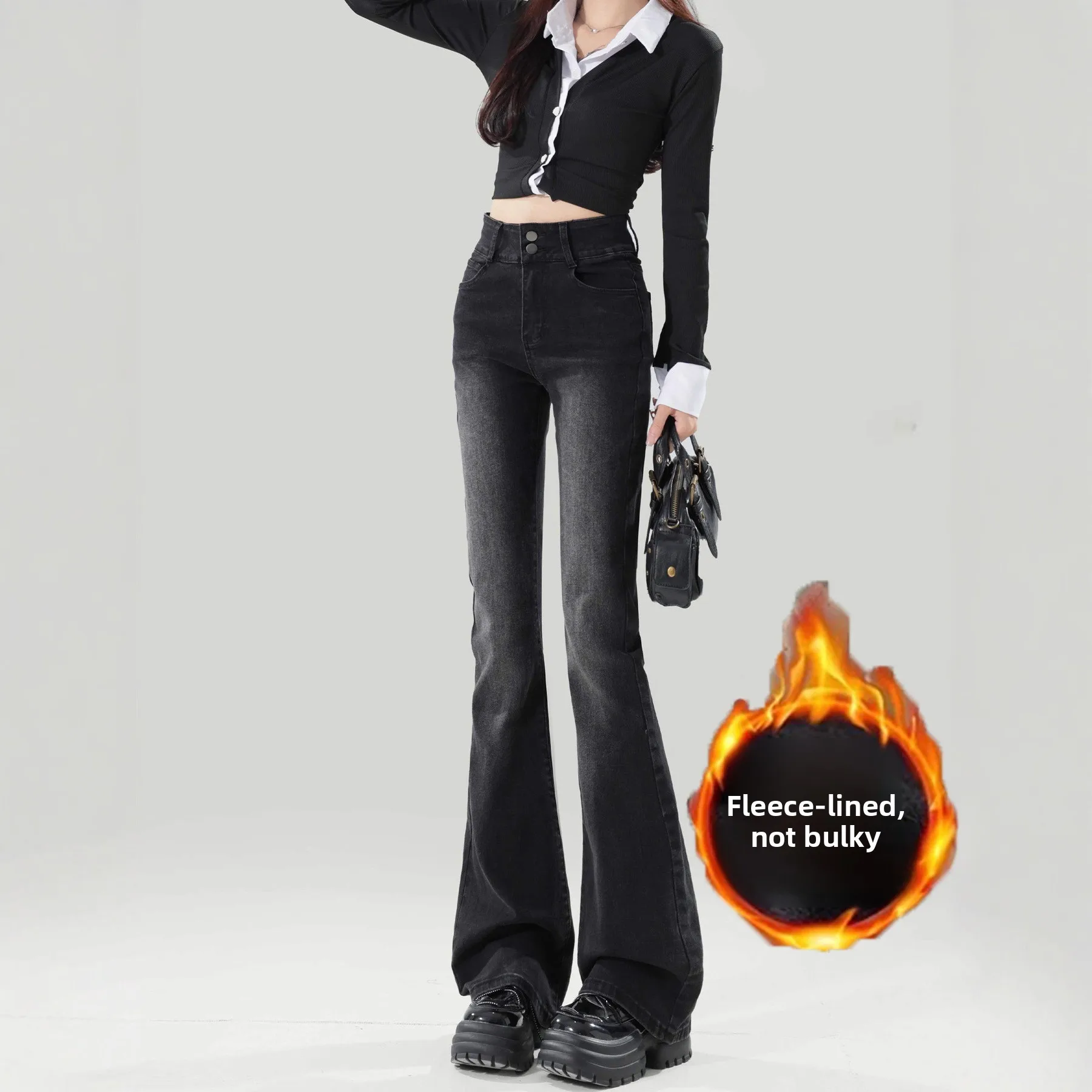High Waist Slim Fit Micro Flared Denim Jeans Women's Casual Style Spring Autumn High Street Design Elastic Hoof Pants
High Waist Slim Fit Micro Flared Denim Jeans Women's Casual Style Spring Autumn High Street Design Elastic Hoof Pants