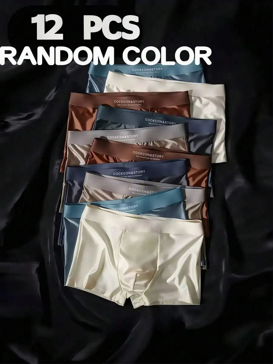 12-Pack Men's Underwear, Ice Silk Lightweight Satin Breathable Boxer Shorts, Comfortable And Stretchy, Colors Random.
12-Pack Men's Underwear, Ice Silk Lightweight Satin Breathable Boxer Shorts, Comfortable And Stretchy, Colors Random.