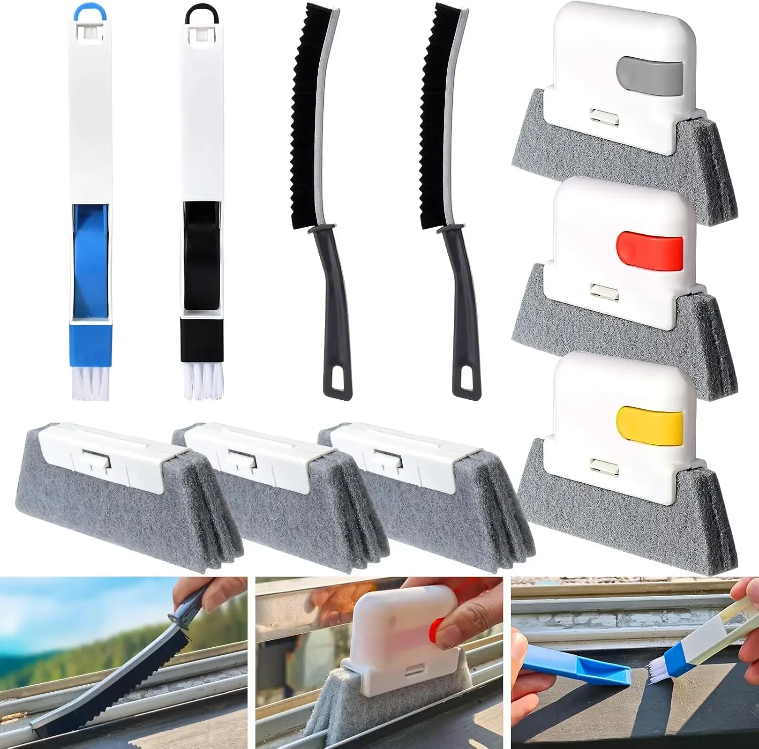 10-Piece Window Track Cleaner Kit for Sliding Doors, Tiles, Vents & Keyboards - Multi-Purpose Cleaning Tools
10-Piece Window Track Cleaner Kit for Sliding Doors, Tiles, Vents & Keyboards - Multi-Purpose Cleaning Tools
