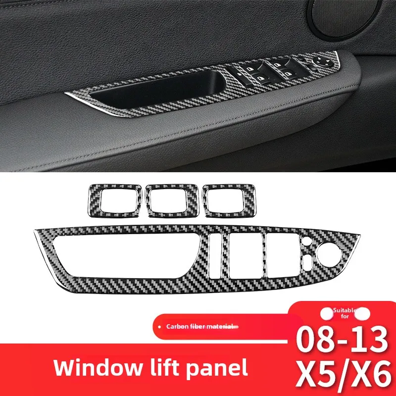 BMW 08-13 X5X6 E70 interior modification parts, window lift button panel, carbon fiber decorative sticker
BMW 08-13 X5X6 E70 interior modification parts, window lift button panel, carbon fiber decorative sticker