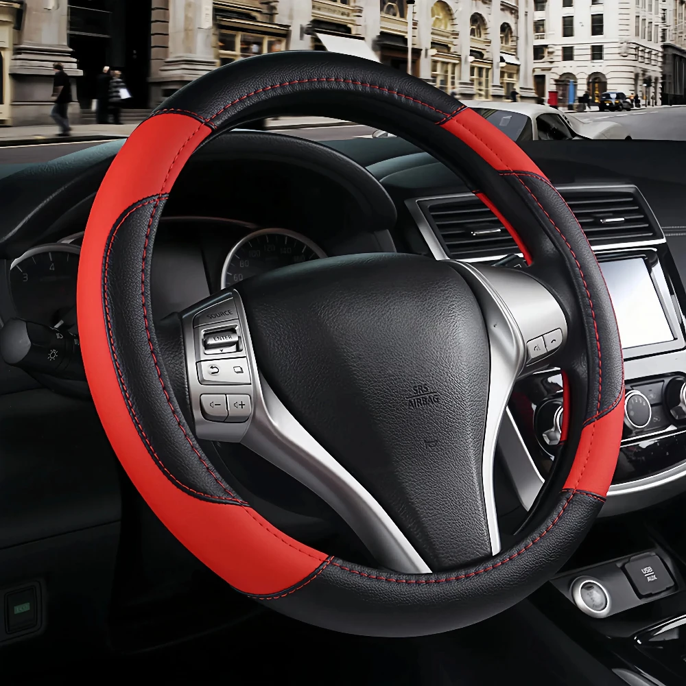 Leather Car Steering Wheel Cover,Non-Slip Car Wheel Cover Protector Breathable Microfiber Leather Universal Fit for Most Car Red
Leather Car Steering Wheel Cover,Non-Slip Car Wheel Cover Protector Breathable Microfiber Leather Universal Fit for Most Car Red