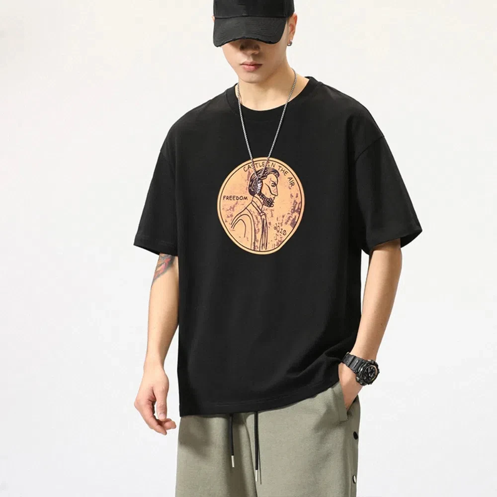 Retro Loose Cotton T-shirt Cartoon Unisex Plus Size Pullover Shirt O-neck Short Sleeve Couple Clothing Tees Women Men
Retro Loose Cotton T-shirt Cartoon Unisex Plus Size Pullover Shirt O-neck Short Sleeve Couple Clothing Tees Women Men