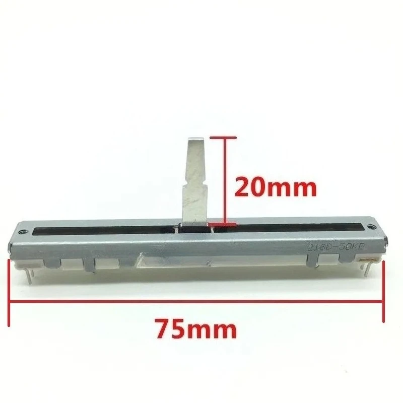 5pcs,Straight slip potentiometer,DCV1011,50KB,8pin,Total length 75mm, stroke 60mm, handle height 20mm,CMX-3000 CMX-5000
5pcs,Straight slip potentiometer,DCV1011,50KB,8pin,Total length 75mm, stroke 60mm, handle height 20mm,CMX-3000 CMX-5000
