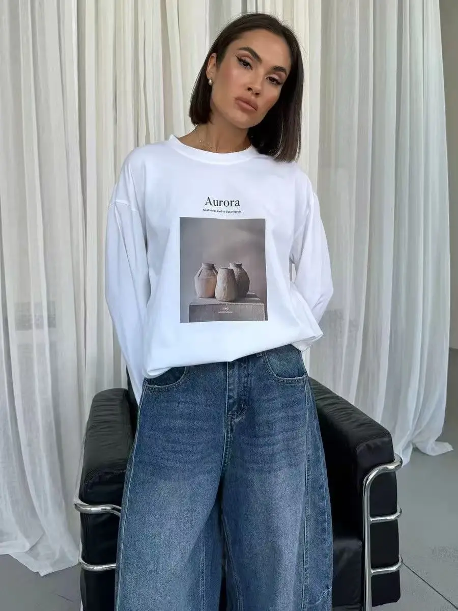 New American Vintage Letter Print Loose Sweatshirt Women Autumn 2025 Thin Cotton Long Sleeve T Shirt Loose Russian Fashion tops
New American Vintage Letter Print Loose Sweatshirt Women Autumn 2025 Thin Cotton Long Sleeve T Shirt Loose Russian Fashion tops