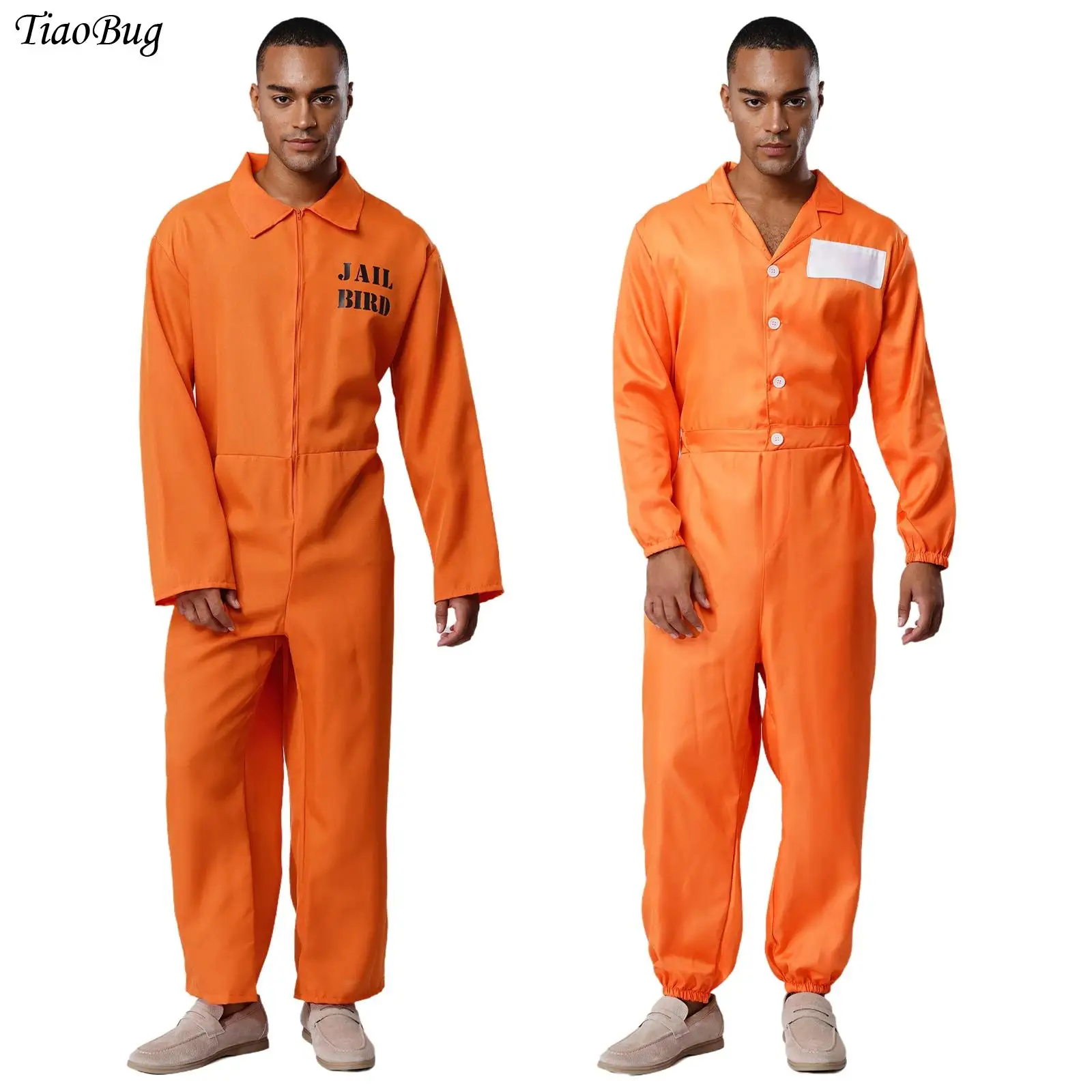 Halloween Prisoner Cosplay Jumpsuit Men Orange Prisoner Jail Uniforms Adult Inmate Costumes Lapel Long Sleeve One Piece Unitards
Halloween Prisoner Cosplay Jumpsuit Men Orange Prisoner Jail Uniforms Adult Inmate Costumes Lapel Long Sleeve One Piece Unitards